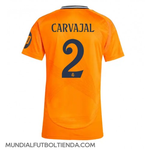 Camiseta Real Madrid Daniel Carvajal #2 Segunda Equipación Replica 2024-25 para mujer mangas cortas